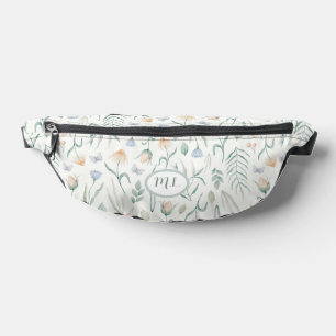 Vintage Cottagecore Botanical Herbarium Monogram Bum Bags