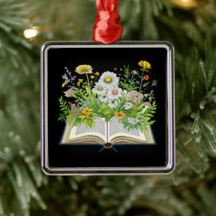 Vintage Cottagecore design with wildflowers Metal Tree Decoration