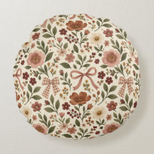 Vintage Cottagecore Floral Bow Fabric | Romantic
