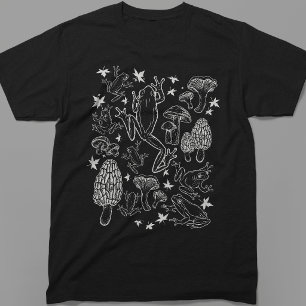 Vintage Cottagecore Frogs Mushrooms Witchy Goth T-Shirt