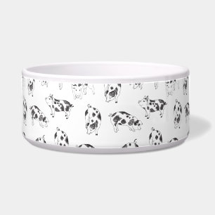 Vintage Cottagecore Pig LineArt Minimalist Pattern