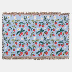 Vintage Cottagecore Strawberry Pattern Throw Blanket