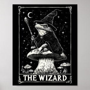 Vintage Cottagecore The Wizard Frog Tarot Card Dar Poster