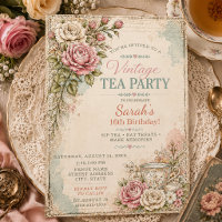 Vintage Cottagecore Vintage Sweet 16 Tea Party