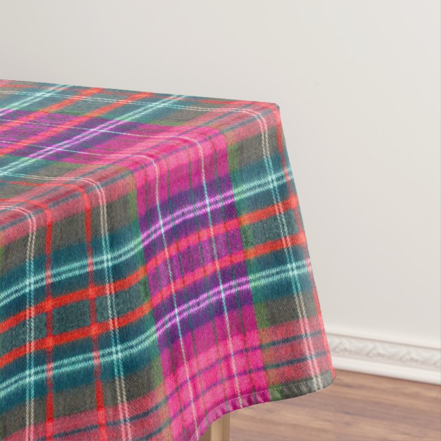 Vintage Cotton Texture | Pink Buffalo Plaid  Tablecloth (In Situ)