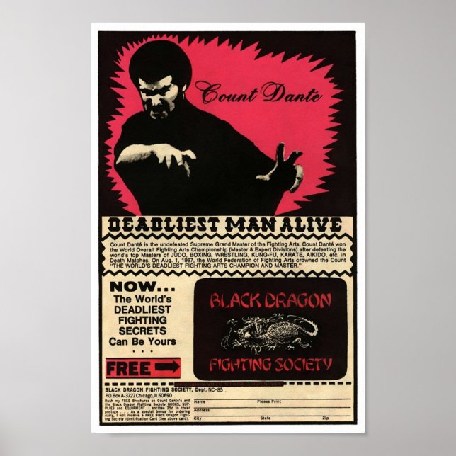 Vintage Count Dante Ad Poster (Front)