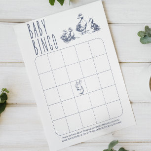 Vintage Country Charm Baby Bingo Baby Shower Game Poster