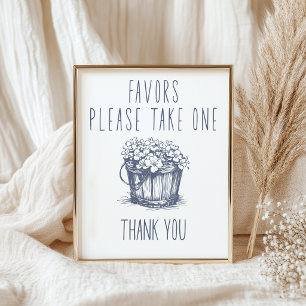 Vintage Country Charm Favours Baby Shower Sign