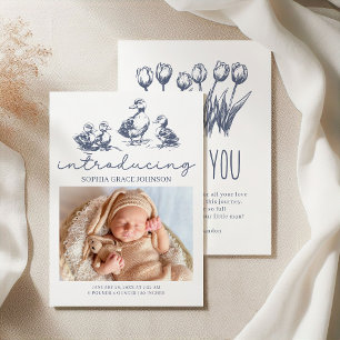 Vintage Country Charm Introducing Baby Photo Announcement