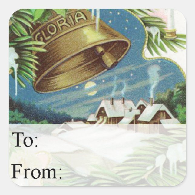 Vintage Country Christmas Gift Tag (Front)