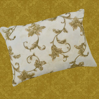 Vintage Country Cottage Faded Gold Vine Decorative Cushion