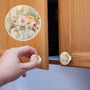 Vintage Country Floral Ceramic Knob