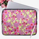 Vintage Country Garden Flowers Pink Green Laptop Sleeve<br><div class="desc">Vintage Country Garden Flowers Pink Green laptop sleeve .</div>