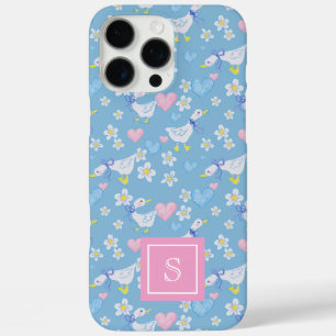 Vintage Country Geese Pattern Monogram iPhone 16 Pro Max Case