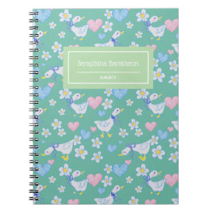 Vintage Country Geese Pattern Personalised Notebook