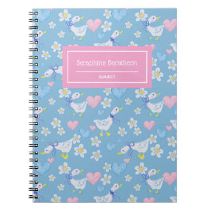 Vintage Country Geese Pattern Personalised Notebook