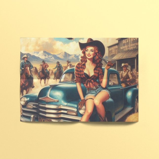 Vintage Country Girl Illustration Tissue Paper (Creator Uploaded)