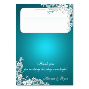 Vintage Country Lace Aqua Seating Card