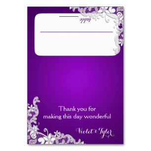 Vintage Country Lace Purple Seating Card