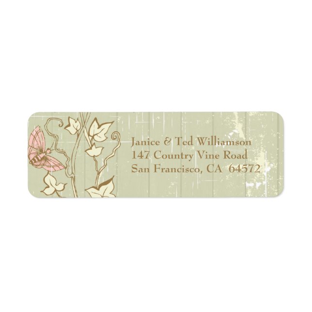 Vintage country rustic cream address labels (Front)