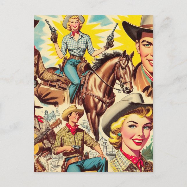 Vintage Country Seamless Illustration Postcard (Front)