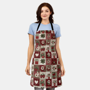 Vintage Country Strawberry Patchwork Pattern Apron