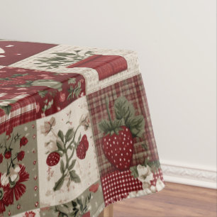 Vintage Country Strawberry Patchwork Pattern Tablecloth