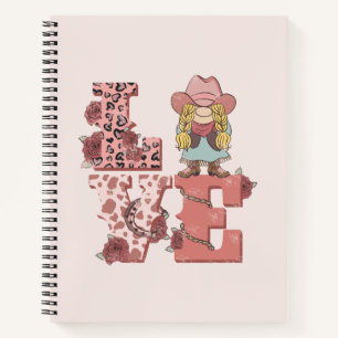 Vintage Country-Style "Love" with a Blonde Cowgirl Notebook