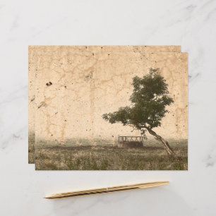 Vintage Country Tree Rustic Beige Antique Farm