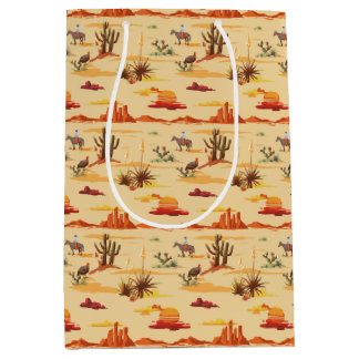 Vintage Country Western Cowboy Medium Gift Bag
