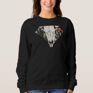 Vintage Country Western Desert Bull  Cool Country  Sweatshirt
