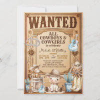 Vintage Country Western Wanted Birthday