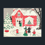 Vintage Countryside Greetings Postcard<br><div class="desc">Vintage Countryside Greetings. From our family to yours we wish you a very Merry Christmas and a Happy New Year.</div>