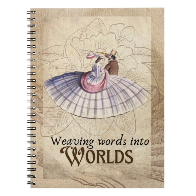Vintage Couple Weaving Worlds Notebook (Front)