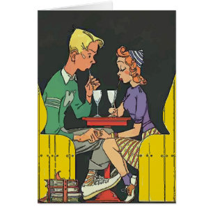 Vintage Couple with Soda