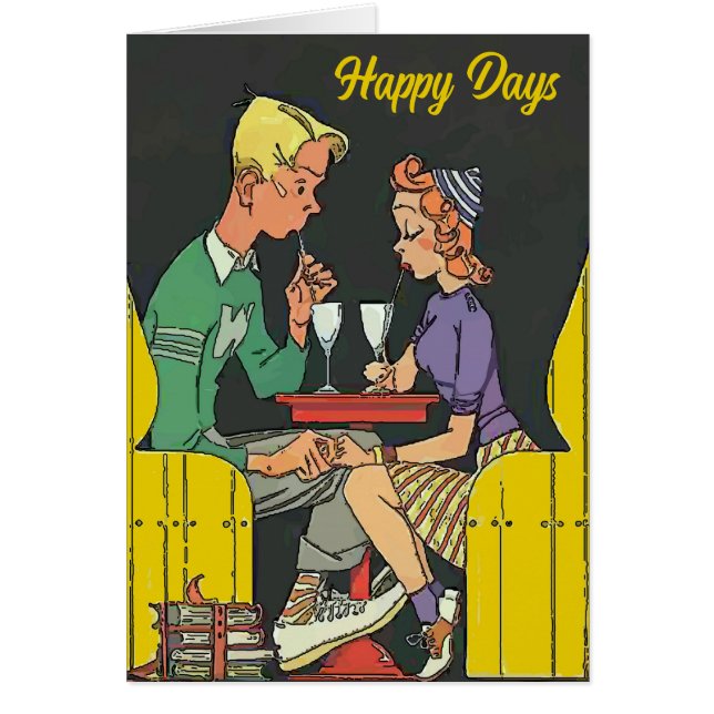 Vintage Couple with Soda (Front)