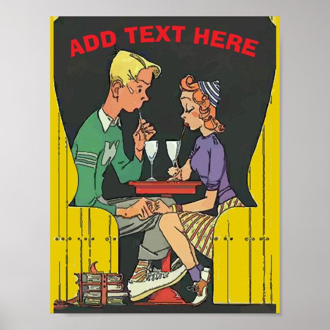 Vintage Couple with Soda Poster (Front)