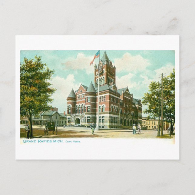 Vintage Court House, Grand Rapids, Michigan Postcard (Front)