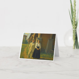 Vintage Courtin’ Couple Thank You Card