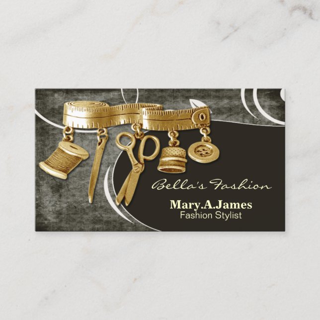 vintage couture dressmaker business cards (Front)