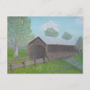 Vintage Covered Bridge Postcard