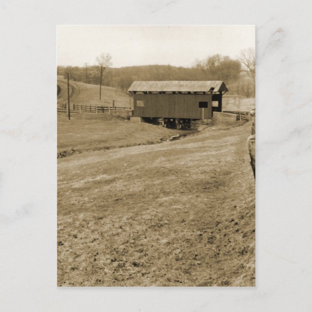 Vintage Covered Bridge Postcard (Front)