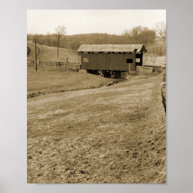 Vintage Covered Bridge Poster (Front)