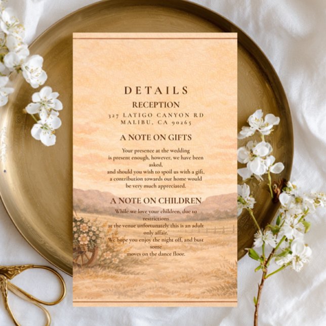 Vintage Covered Wagon Meadow Wedding Enclosure Card (Creator Uploaded)