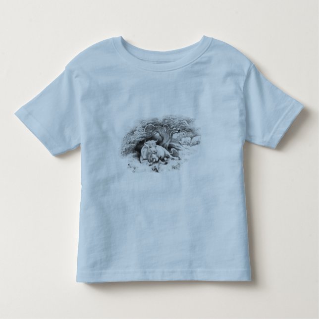 Vintage Cow and Cat Sketch Toddler T-Shirt (Front)