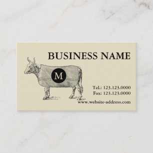 Vintage Cow Blanket Monogram Business card