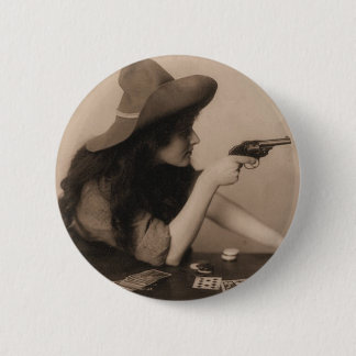Vintage Cow Girl 6 Cm Round Badge