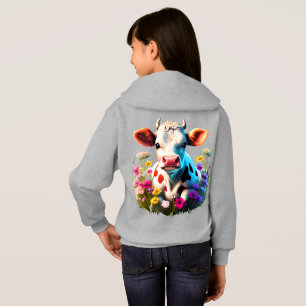 vintage cow inspired hoodie