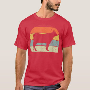 Vintage Cow Lover Retro Cow Animal Lover Farmer Fa T-Shirt