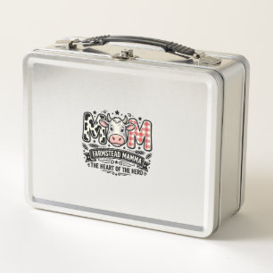 Vintage Cow Mum Farm Animal Mothers Day Metal Lunch Box